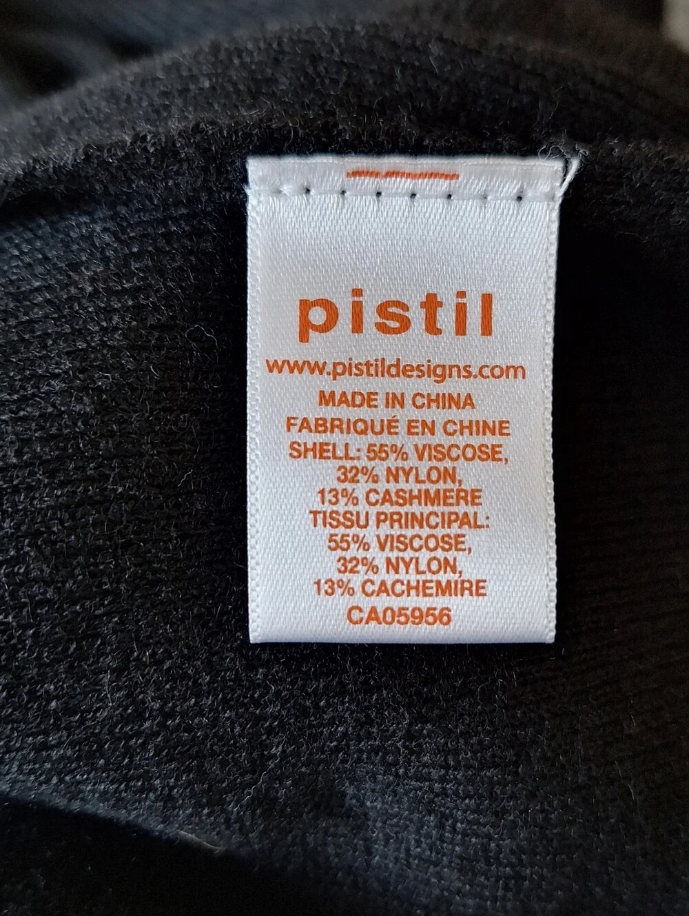 Pistil MS Cole Cashmere Blend Ribbed Scarf, #2124P, NWT